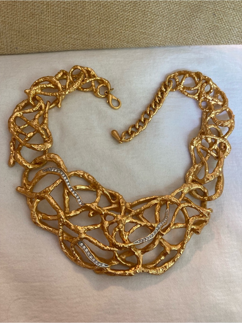 Elizabeth Taylor for Avon 1994 Treasured Vine Statement Runway Vintage Necklace